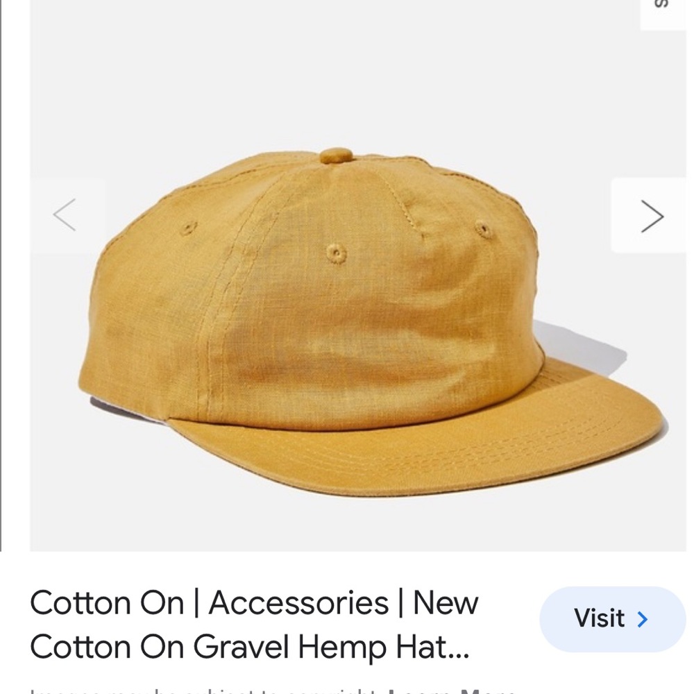 New Cotton on tan hat adjustable sustainable hemp